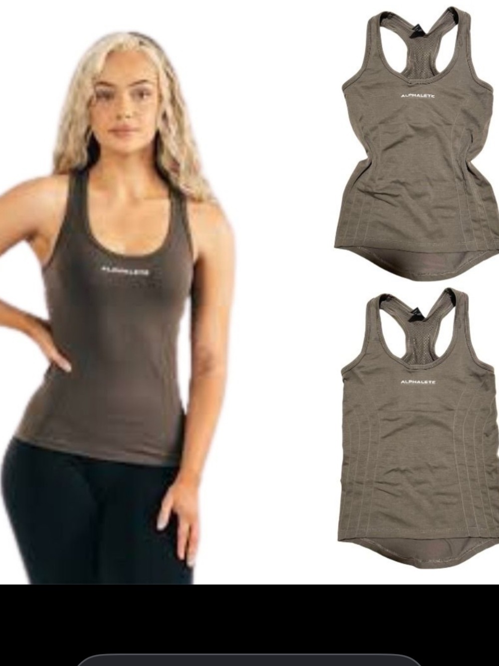 Alphalete Amplify Women's Racerback Tank Top - Mocha brown Size Small NWOT
